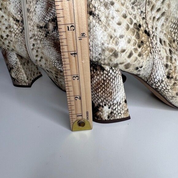 Charles David Ankle Boot print snake Women Block Heel Pointed Toe size 8.5 - Picture 11 of 14